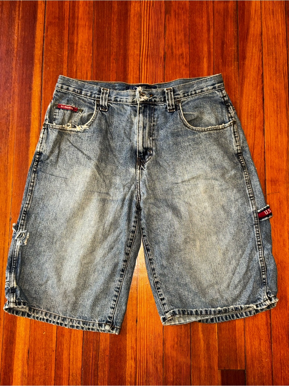 U.S. Polo Assn. Light Blue Distressed Denim Jean Shorts